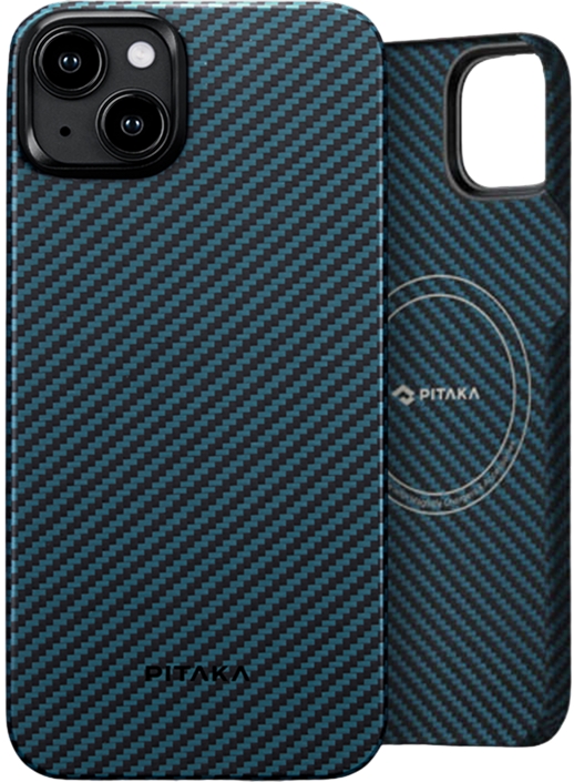 Чохол-накладка Pitaka MagEZ Case 4 Twill 1500D Black/Blue для iPhone 15 Plus